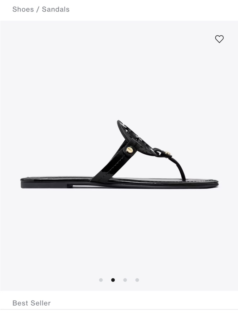 Tory Burch Miller sandals black patent leather size 8 - Picture 3 of 9